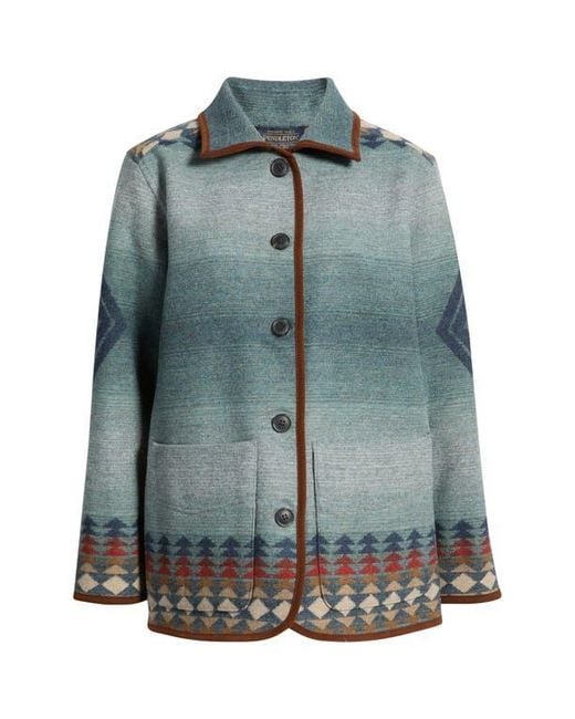 Pendleton Blue Reversible Wool Coat