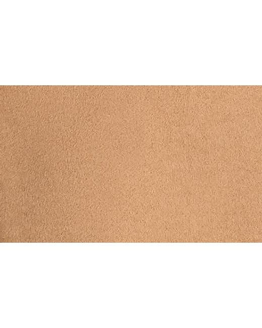 Donna Karan Natural Mixed Media Puffer Sleeve Wool Blend Coat