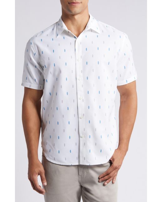 Fundamental Coast White Boards Short Sleeve Recycled Polyester Button-up Shirt for men