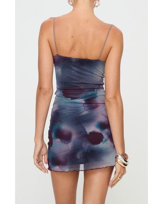Princess Polly Blue Sugar Print Mesh Minidress