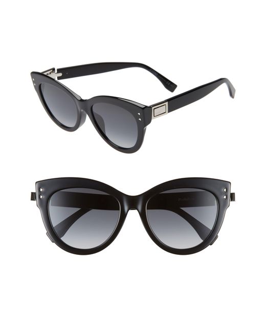 Fendi Black 54mm Special Fit Gradient Cat Eye Sunglasses