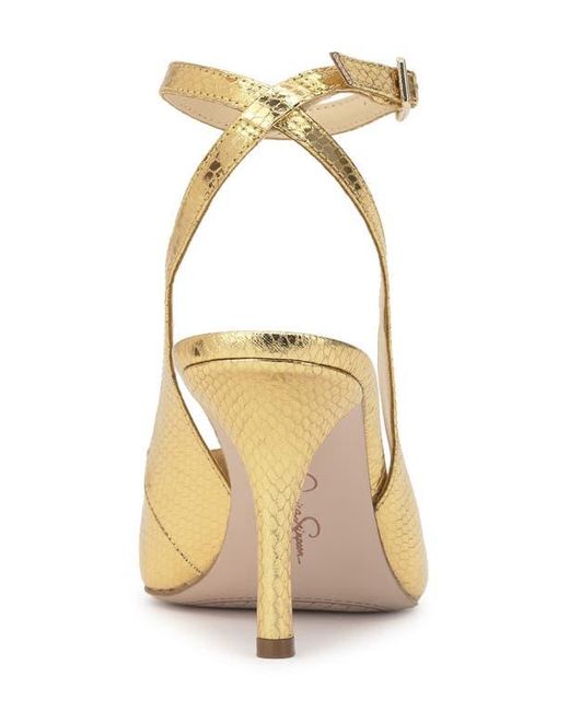 Jessica Simpson Metallic Miriale Ankle Strap Pointed Toe Pump