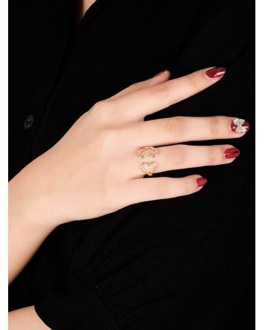 DEVATA Metallic Couple Heart Ring