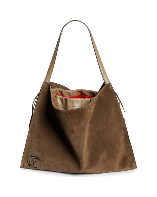トートバッグ Christian Louboutin Brown Suede Baggy Tote Bag Christian Louboutin Le 54 Tote in Suede - Bergdorf Goodman