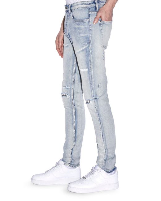 Ksubi Blue Chitch Punk Shred Slim Fit Stretch Jeans for men