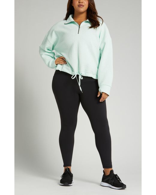 Zella Green Revive Half Zip Pullover Sweatshirt
