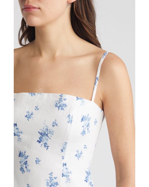 Reformation White Overland Floral Linen Camisole