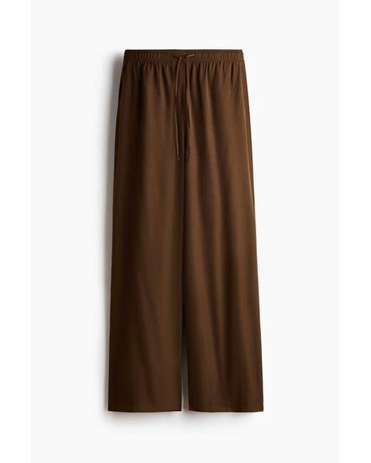 H&M Brown Wide Drawstring Trousers