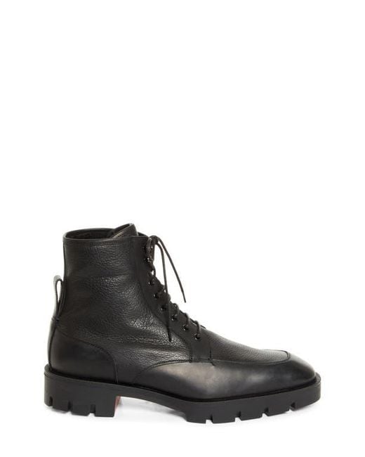 Christian Louboutin Black Caracolo Lion Leather Boot for men