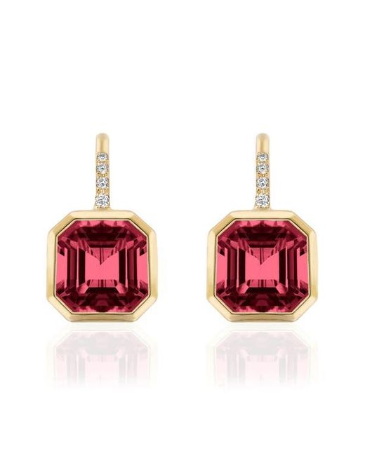 Goshwara Red Gossip Asscher-Cut Semiprecious Stone & Diamond Drop Earrings