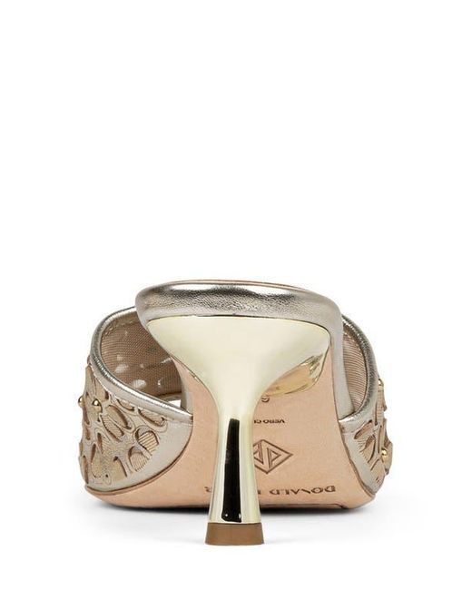 Donald J Pliner White Rikki Kitten Heel Slide Sandal