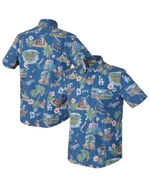 Reyn Spooner Blue Los Angeles Dodgers Scenic Tri-Blend Performance Button-Up Top for men