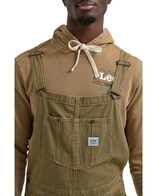 Lee Jeans Green Railroad Stripe Workwear Bib Overalls for men
