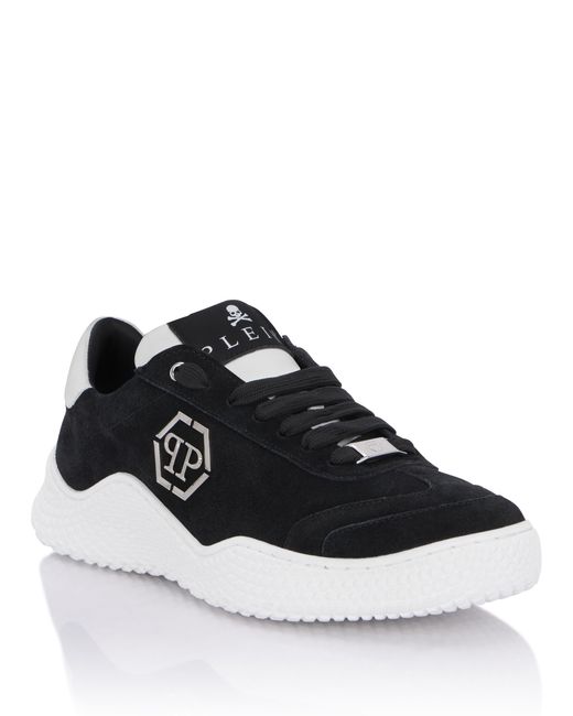 Philipp Plein Black Suede Runner Hexagon