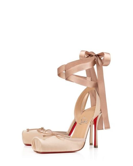 CL 25C Cassia Lace Up 100mm Peach Pink Silk 212131