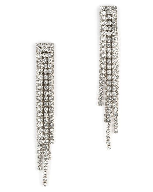 Deepa Gurnani White Elisa Crystal Drop Earrings