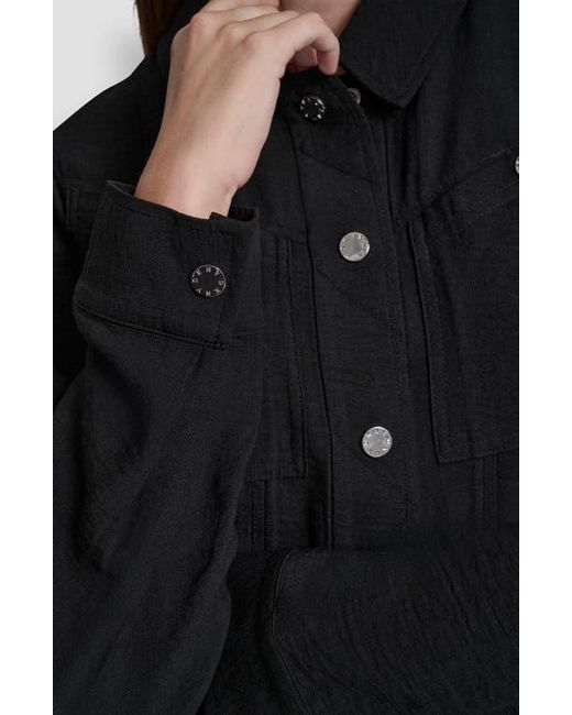 DKNY Black Twill Trucker Jacket