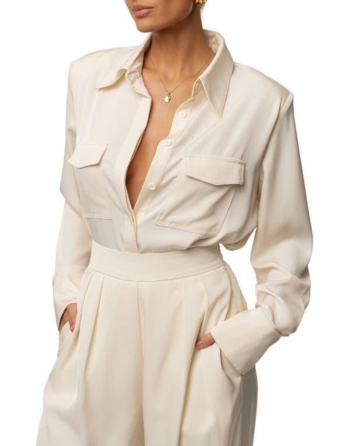 JLUXLABEL Natural Misty Button-Up Shirt