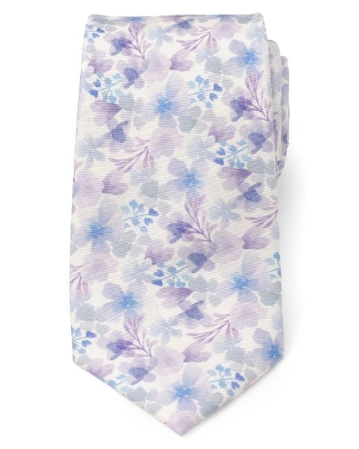 Cufflinks Inc. White Watercolor Floral Silk Tie for men