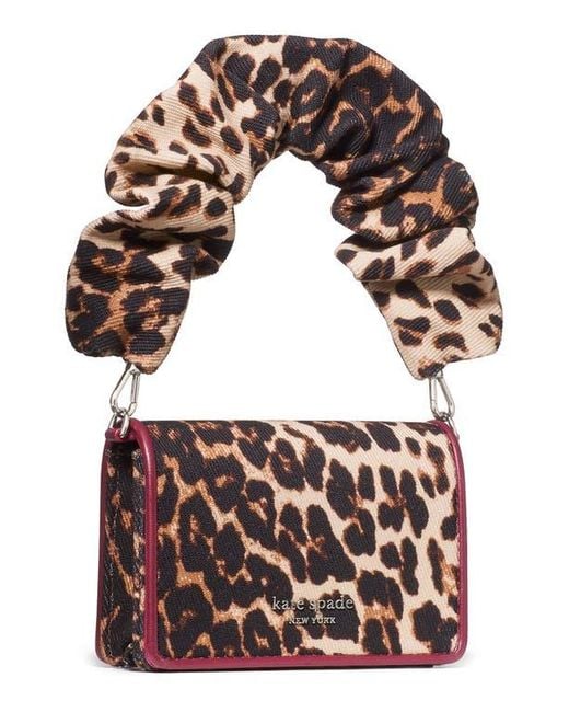 Kate Spade Brown Natasha Downtown Leopard Fabric Top Handle Bag