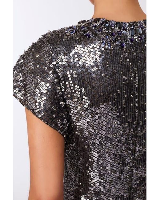 Jenny Packham Gray Odisha Sequinned Gown