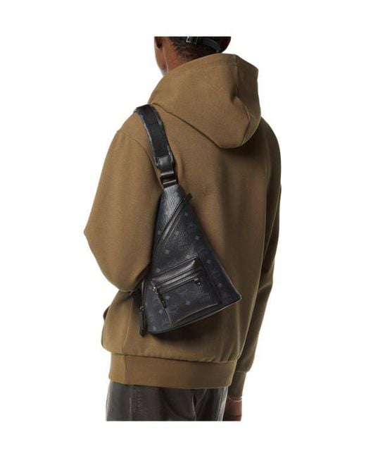 MCM Black Mini Aren Sling for men