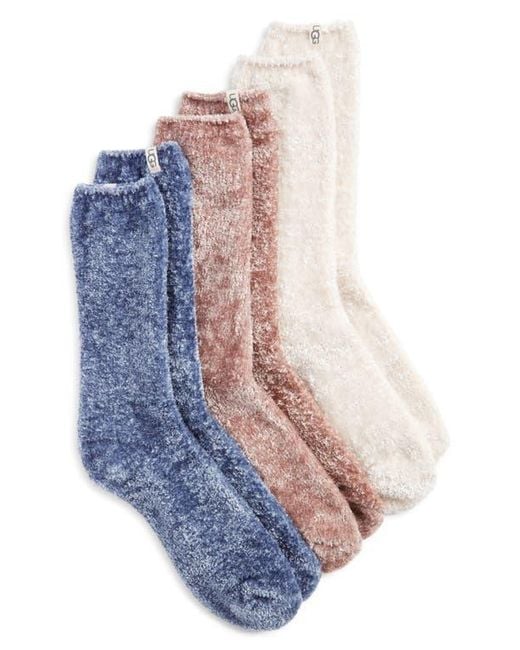 Ugg Blue Leda Assorted 3-Pack Sparkle Crew Socks