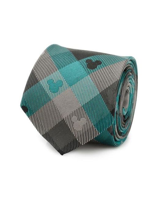 Cufflinks Inc. Green X Disney Mickey Silhouette Plaid Silk Tie for men