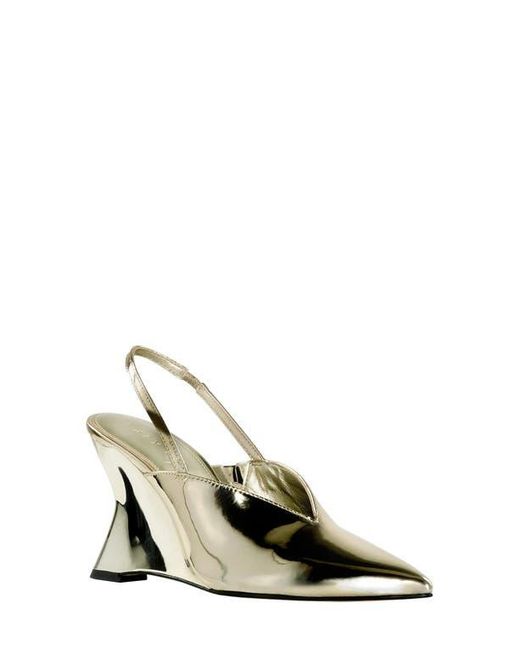 Katy Perry Metallic The Trendygurl Slingback Pointed Toe Wedge Sandal