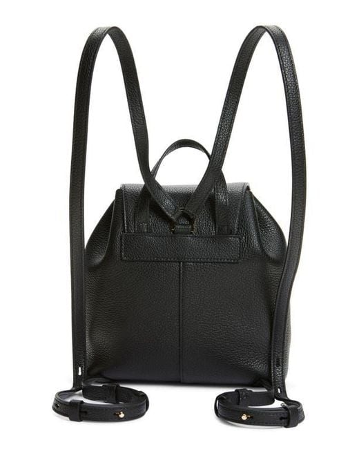 Ferragamo Black Mini Harley Leather Drawstring Backpack