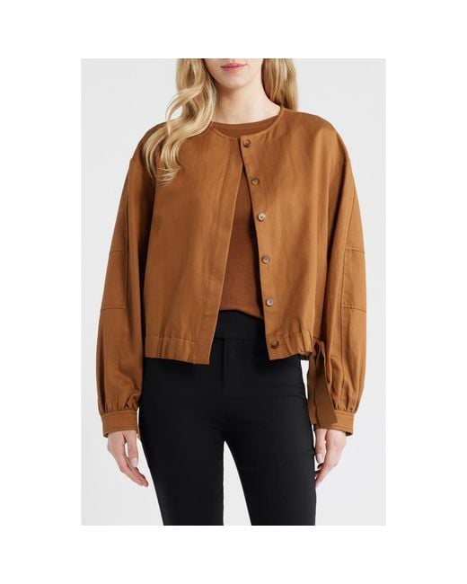 Mango Brown Mojito Tie Hem Jacket