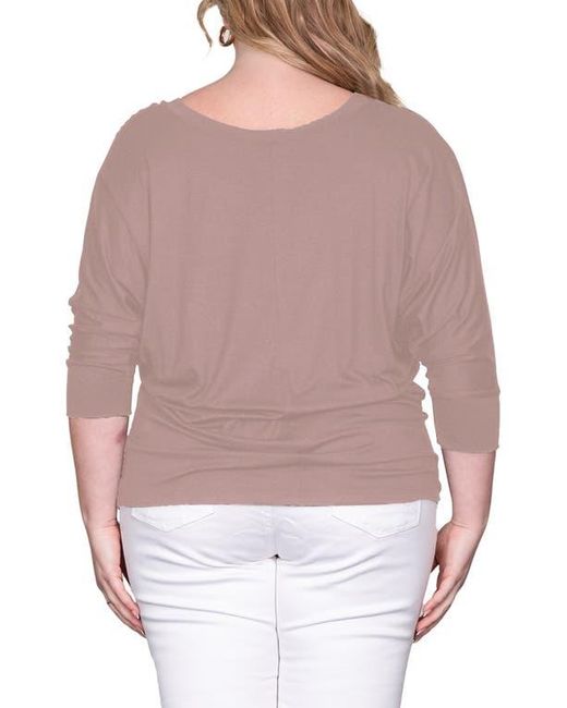 Standards & Practices Brown Dolman Sleeve Stretch Modal Top