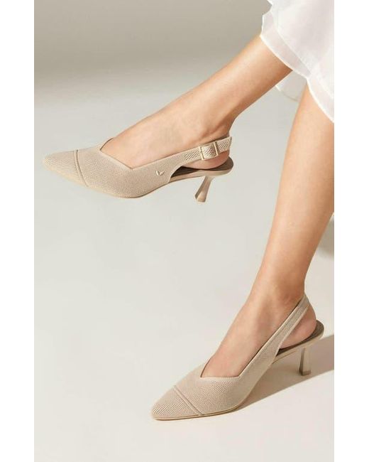 VIVAIA Natural Addison Pointed-Toe Slingback Sandals