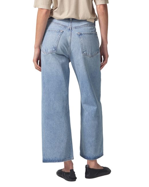 Citizens of Humanity Gaucho High Waist Crop Wide Leg Jeans in Blue | Lyst