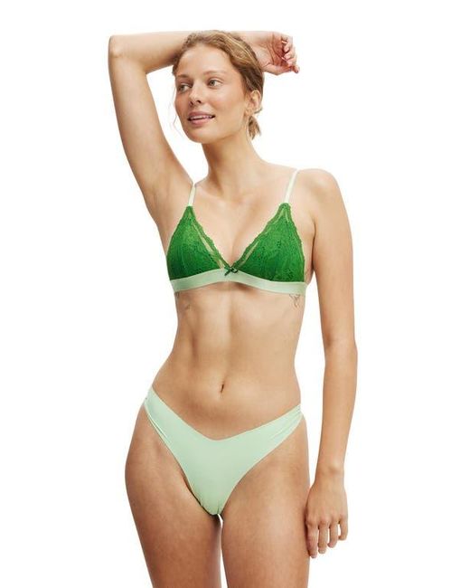Cotton On Green Everyday Lace Triangle Padded Bralette