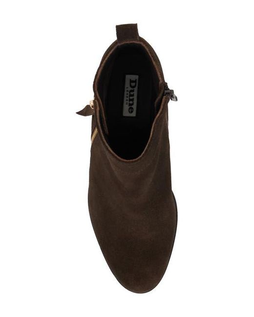 Dune Brown Paicing Block Heel Bootie