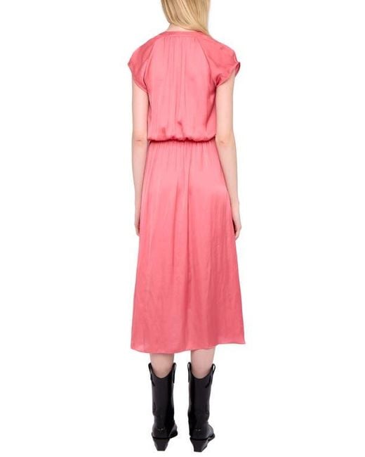 Zadig & Voltaire Pink Randall Ruffle Satin Dress