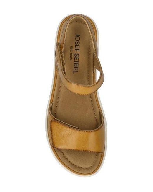 Josef Seibel Yellow Severan Ankle Strap Platform Wedge Sandal