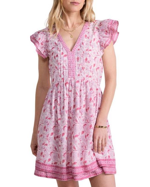 Vineyard Vines Pink Floral Flutter Sleeve Minidress