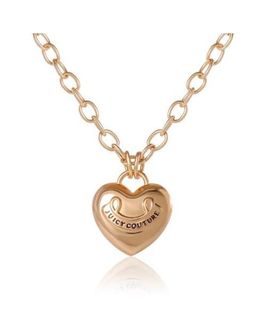 Juicy Couture Metallic Tone Heart Pendant Necklace