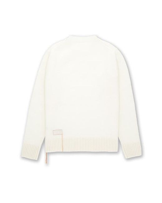 Fortela White Skipper Merino Wool Crewneck Sweater for men