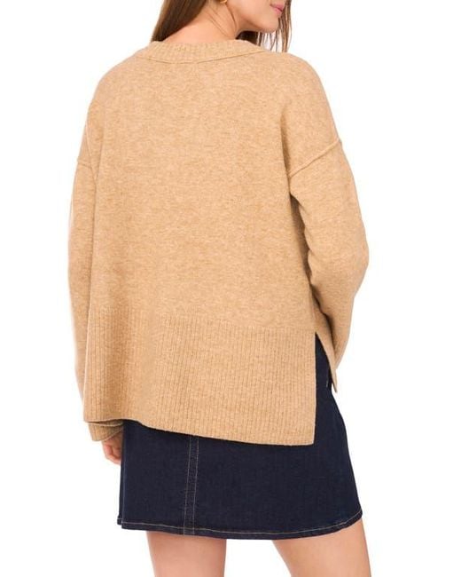 Vince Camuto Blue High-Low V-Neck Sweater