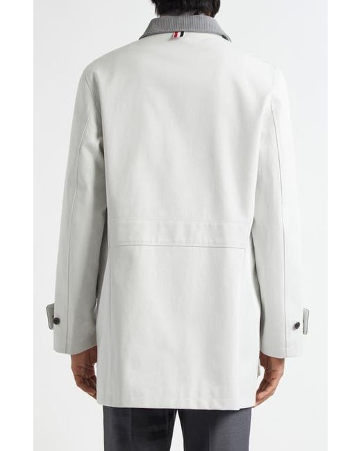 Thom Browne White Mixed Media Field Jacket for men