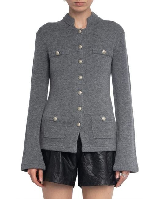 Zadig & Voltaire Gray Lucy Wool & Cashmere Cardigan