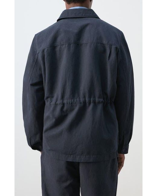 Mango Blue Button Front Chore Jacket for men