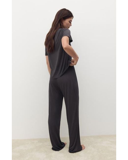 Mango Blue Micromodal Pajama Pants