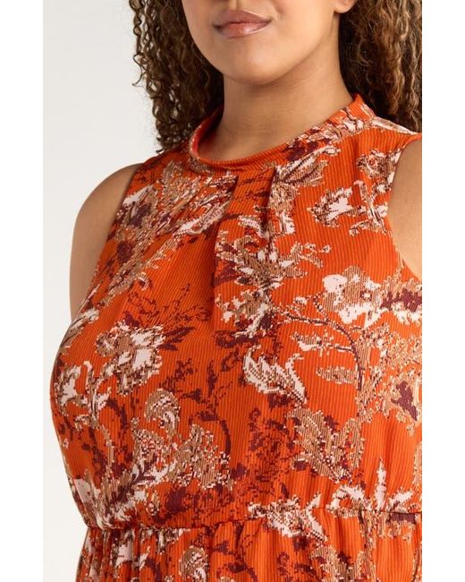 Julia Jordan Red Sleeveless Mock Neck Maxi Dress