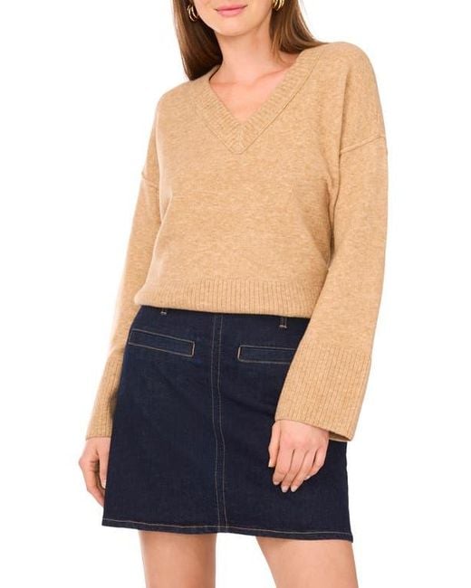 Vince Camuto Blue High-Low V-Neck Sweater