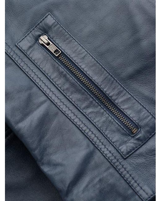 Celtic & Co. Blue Stand Collar Biker Jacket