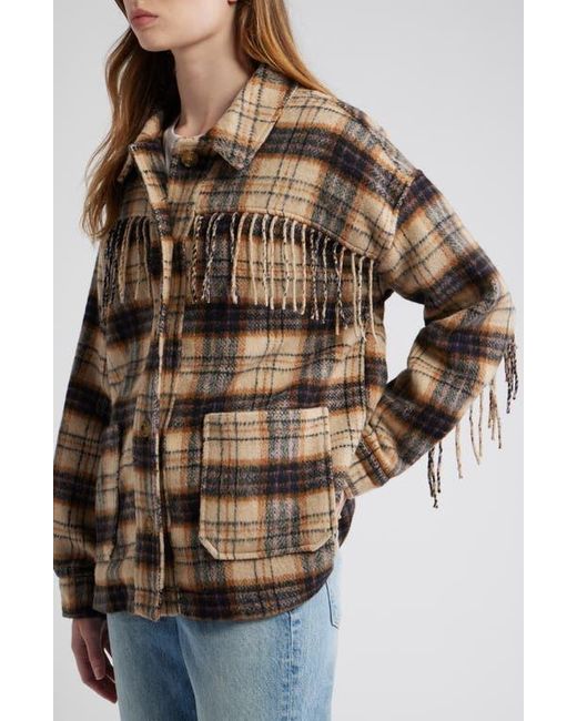 Thread & Supply Brown Fringe Plaid Shacket